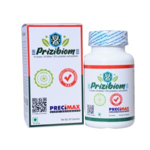 Prizibiome - 40 Billion CFU | 9-Strain Freeze-Dried Probiotic + Prebiotic Capsules – Gut, Immunity & Metabolic Health Support