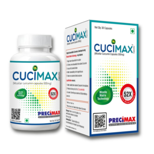 CUCIMAX Capsules Highly Bioavailable Curcumin for Arthritis, Diabetes. Respiratory, and Cancer Support