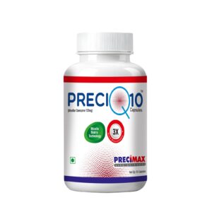 PRECIQ10 Capsules High Absorption Water Soluble, CoQ 10 For Heart, Brain Fertility Health