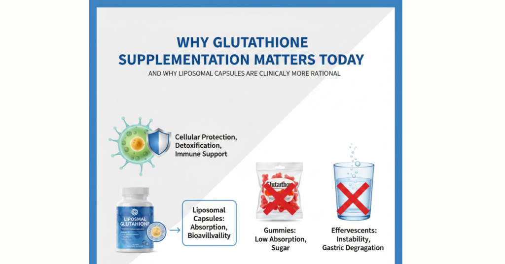 Glutathione Supplementation Matters: Liposomal Capsules vs Gummies & Effervescents