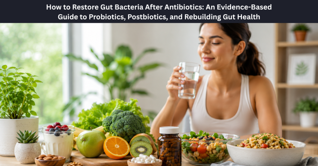 How to Restore Gut Bacteria After Antibiotics: An Evidence-Based Guide to Probiotics, Postbiotics, and Rebuilding Gut Health