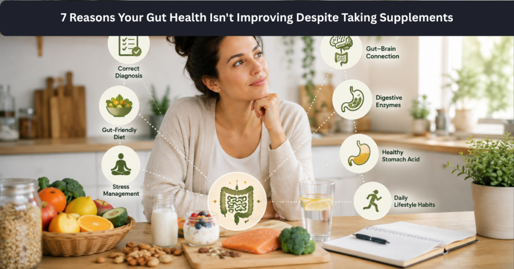 7 Reasons Your Gut Health Isn't Improving Despite Taking Supplements 1 Gut Health Isn't Improving Despite Taking Supplements